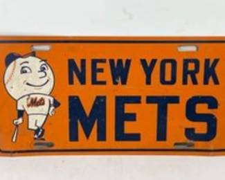 New York Mets Sturdy Metal License Plate Sign.