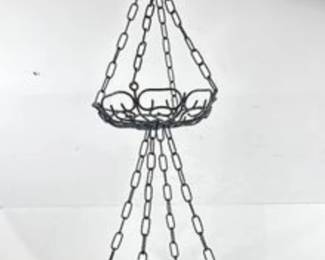 2 Tier Chain Linked Hanging Metal Baskets 