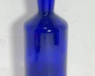 Cobalt blue glass decanter