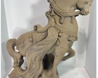 two foot Warrior Horse Plaster Cast Statue