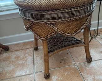 Gorgeous 8pc Wicker/Rattan Sunroom/Living Room Set featuring Loveseat with Cushions, 2 Chairs with Cushions, 1 Cocktail Table, 1 Cushioned Chaise Lounge, 2 End Tables and 1 Custom stool. This set is absolutely Beautiful and looks and feels like Brand New! Looking for a Quality Set? You just found it!
