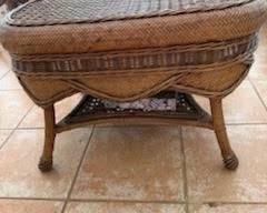 Gorgeous 8pc Wicker/Rattan Sunroom/Living Room Set featuring Loveseat with Cushions, 2 Chairs with Cushions, 1 Cocktail Table, 1 Cushioned Chaise Lounge, 2 End Tables and 1 Custom stool. This set is absolutely Beautiful and looks and feels like Brand New! Looking for a Quality Set? You just found it!