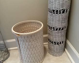 Wicker Toilet Paper Container and Wicker Basket