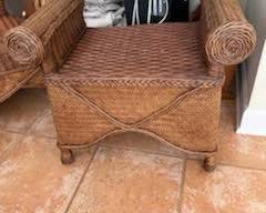 Gorgeous 8pc Wicker/Rattan Sunroom/Living Room Set featuring Loveseat with Cushions, 2 Chairs with Cushions, 1 Cocktail Table, 1 Cushioned Chaise Lounge, 2 End Tables and 1 Custom stool. This set is absolutely Beautiful and looks and feels like Brand New! Looking for a Quality Set? You just found it!