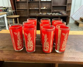 1960's Thai Goddess Highball Glasses
