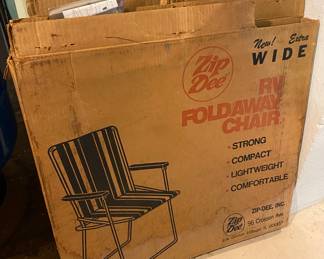Vintage Zip Dee RV/Airstream Folding Chairs in Box 