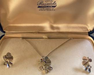 Vintage Sterling Necklace and Earring Set