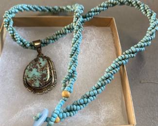 Nice Signed Turquoise Necklace