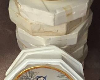 Set of Lenox "Nature's Collage Plate Collection" with Racks/Stands