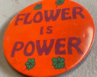Vintage Flower Power Pinback