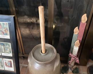 Old N.C. Pottery Salt Glaze 3 Gallon Churn