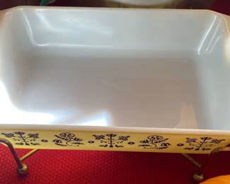 Vintage Pyrex Casserole with Wire Stand