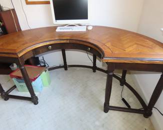 U shaped horse shoe desk, solid wood.