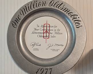 1977 One Million Oldsmobile Plaque