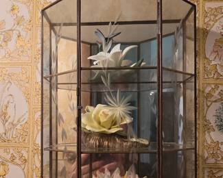 Mirror Wall Shelf - Porcelain Flowers