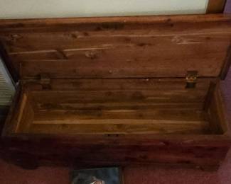 Inside Small Antique Trunk