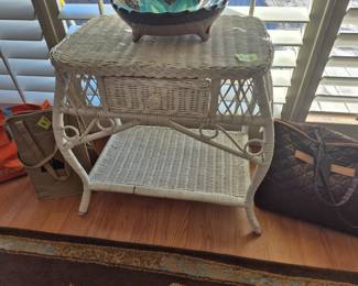 Wicker side table