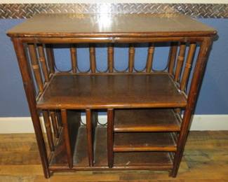 Vintage Rattan Accent Table Magazine Stand