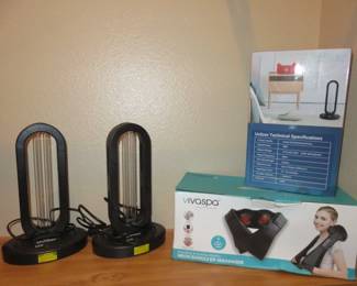 UV-C Light Sanitizer Germicidal Lamp/VivaSpa Shiatsu Neck Shoulder Massager with Heat