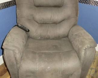 Grey Suede Electric Recliner