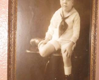 Antique Photo of Small Boy in Sailor Outfit