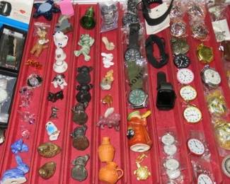 Costume Jewelry Wrist Watches/Pocket Watches, Miniature Figurines