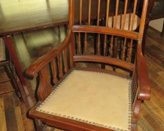 Set of 8 Antique Arts & Crafts Style Dining Chairs
