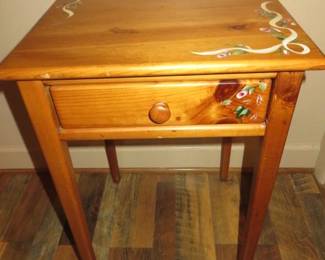Hand Painted Wooden Side Table