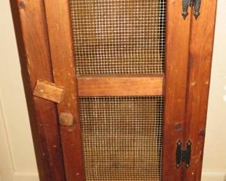 Vintage Rustic Kitchen Cupboard with Screen Door