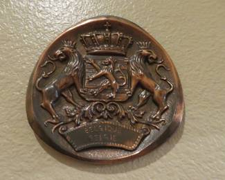 Vintage Copper Metal Grand Duche De Luxembourg Wall Plaque