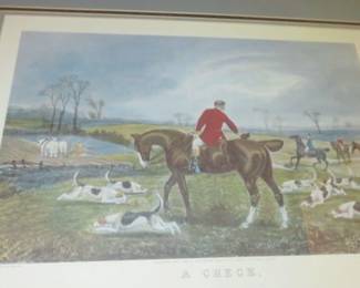 Fox Hunting Scene "A Check" Engraved by E.G. Hester