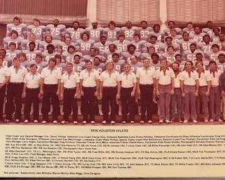 1976 Houston Oiler Sam Houston University  Football Camp          Team and Couches Picture