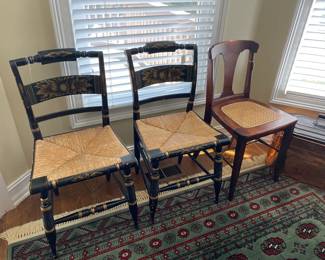 2 Hancock antique chairs -SOLD                                              One cane chair is available
