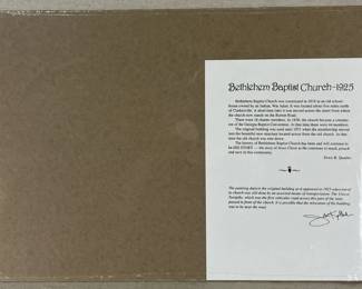 Hand-Signed John Kollock Print, Bethlehem Baptist Church-1925