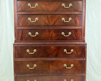 Flame Mahogany Chippendale Style Chest