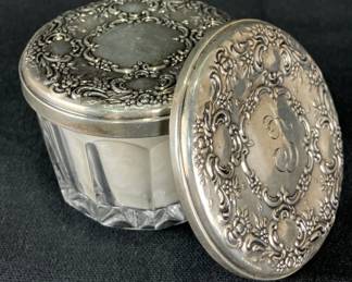 Sterling Silver Powder Jar and Mirror by Towle