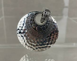 John Hardy Sterling Silver Dot Hammered Reversible Pendant
