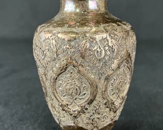 Silverplate Vase with Eastern Motif