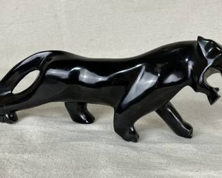 Carved Mid-Century Modern Onyx Panther