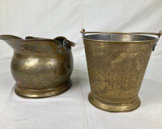 Decorated Brass Bucket