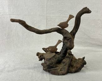 Folk Art Wood Carving of Birds