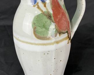 Studio Art Pottery Slip-Glazed Stoneware Pitcher