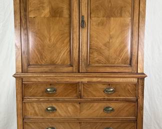 English Walnut Linen Press (Closed)