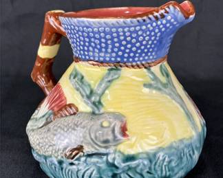 Shorter & Son Majolica Pitcher with Fish Motif