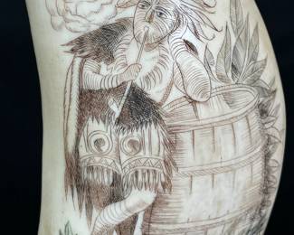 Scrimshaw Whale’s Tooth, Late 18th Century