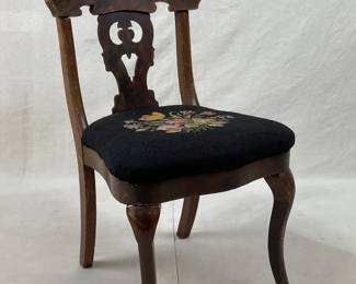 Victorian Needlepoint Parlor Chair