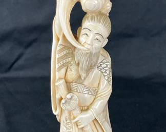 Japanese Carved Bone Okimono Figurine