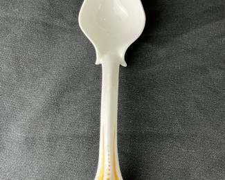 Jean Pouyat Limoges Porcelain Tureen with Serving Spoon
