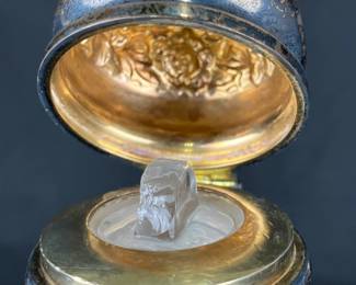 Sterling Silver and Cut Glass Perfume Bottle