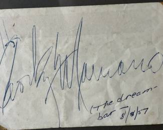 Musical Star Autographs Including Frank Sinatra